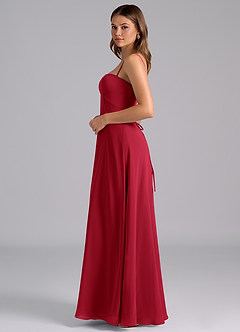 Azazie Valentine Bridesmaid Dresses Scarlet A-Line Corset Chiffon Dress image4