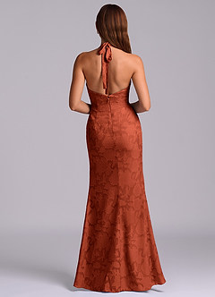 Azazie Valerie Brudepigekjoler Havfrue Plisseret Blomsterudbrændthed Gulv-længde Kjole image7