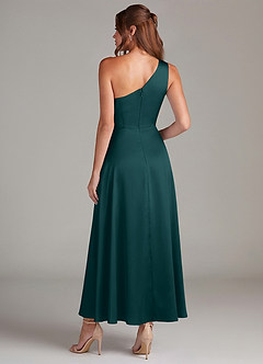 Azazie Brooke Suknie dla druhen Linia A Jedno ramię Satyna elastyczna Długość kostki Sukienka image7