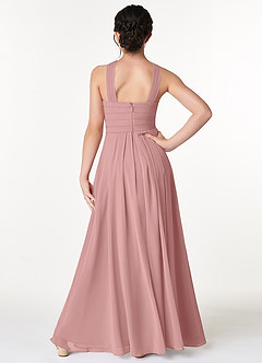 Azazie Kaleigh Junior Dusty Rose A-Line Pleated Chiffon Dress image2