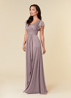 Azazie Reneya Mother of the Bride Dresses Dusk A-Line Pleated Mesh Dress image2