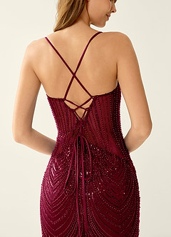 Magnolia Burgundy Mermaid Sequined embroidery Prom Dress image6