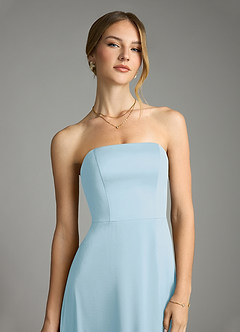 Azazie Wren Bridesmaid Dresses Sky Blue A-Line Strapless Stretch Satin Convertible Dress image10