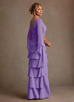 Azazie Arabinda Klänningar till brudens mor Klä Tubklänning i Chiffong Rynkad Tahiti image2