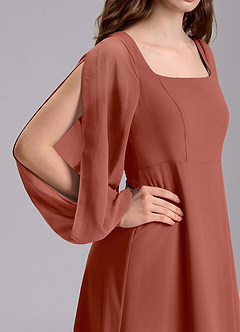 Azazie Bondi Junior Abito A-Line in Chiffon Blusa Auburn image8