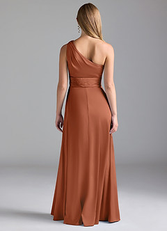 Azazie Dallas Bridesmaid Dresses Cedar Rose A-Line One Shoulder Stretch Satin Dress image2