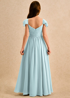 Azazie Meimei Girls Formal vestidos de niña de las flores Vestido de Neblina de Gasa de Corte en A con Plisado image2