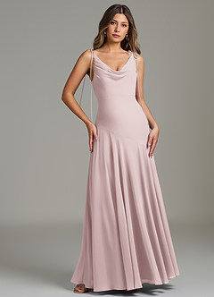 Azazie Dawn Bridesmaid Dresses Blushing Pink Mermaid Pleated Chiffon Dress image4