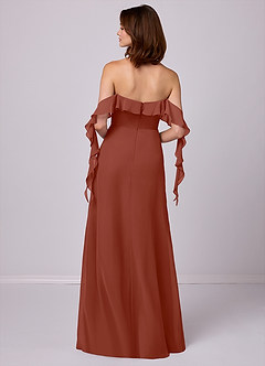 Barbie ♥ Azazie Bridesmaid Dresses Auburn A-Line Off the Shoulder Chiffon Convertible Dress image6