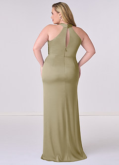 Barbie ♥ Azazie At-home Try On Dresses Barbie Pink Sheath Stretch Satin Dress image8