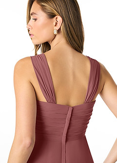 Azazie Kaitlynn Bridesmaid Dresses Amethyst Empire Ruched Chiffon Convertible Dress image7