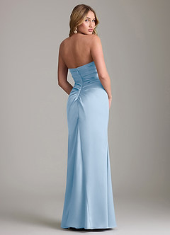 Azazie Lucille Bridesmaid Dresses Powder Blue Mermaid Strapless Stretch Satin Convertible Dress image2