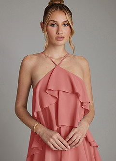 Azazie Deena Abiti da Damigella Abito A-Line in Chiffon Drappeggiato Rosa Antica image3