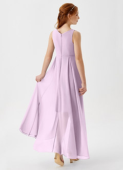 Azazie Lizette Junior Frosted Lilac A-Line Pleated Chiffon Dress image2