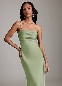 Azazie Saylor Brudtärnklänningar Klä av Sjöjungfru i Stretch Satin Axelbandslös Dusty Sage image3