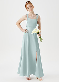 Azazie Rosey Junior Mist A-Line Sweetheart Neckline Stretch Satin Dress image3