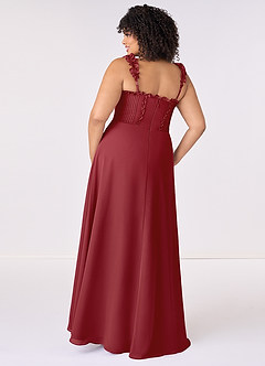 Barbie ♥ Azazie Bridesmaid Dresses Pomegranate A-Line Sweetheart Neckline Chiffon Dress image7