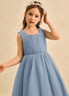 Azazie Pika Flower Girl Klänningar Klä A-Line i Tyll Plisserad image5