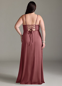 Azazie Marchella Bridesmaid Dresses Amethyst A-Line Corset Stretch Satin Dress image8