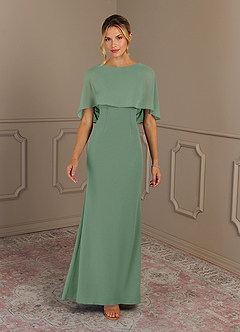 Azazie Dion Mother of the Bride Dresses Matcha Sheath Scoop Stretch Crepe Dress image3