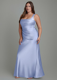 Azazie Agustina Brautjungfernkleider Meerjungfrau-Linie Korsett Stretch-Satin Kleid Eis image11