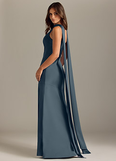 Azazie Kinsley Bridesmaid Dresses Twilight Mermaid Side Slit Stretch Satin Dress image6