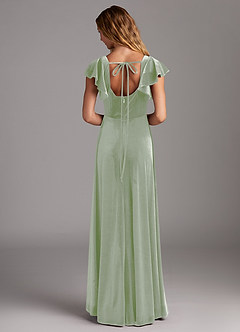 Azazie Bondi Bridesmaid Dresses Dusty Sage A-Line Side Slit Velvet Dress image6