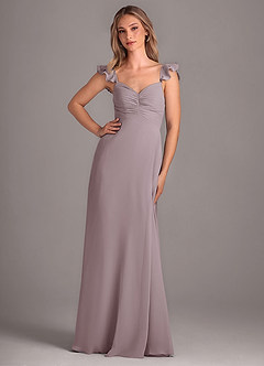 Azazie Kaylyn Brautjungfernkleider A-Linie Gestreift Chiffon Kleid Dämmerung image1