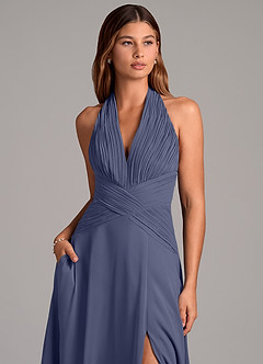 Azazie Elizabeth Bridesmaid Dresses Stormy A-Line Pleated Chiffon Dress image6
