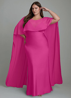 Azazie Stefania Robes de demoiselle d'honneur Robe Trapèze en Satin extensible Fuchsia image7