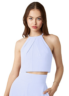 Azazie Kenzi Bridesmaid Dresses Lavender Pleated Chiffon Jumpsuit image5