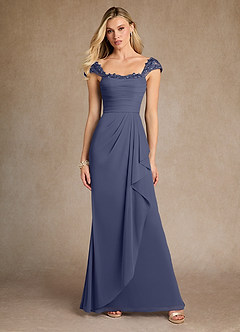 Azazie Belfast Abiti per la Madre della Sposa Abito Tubino in Maglia Pizzo Stormy image4
