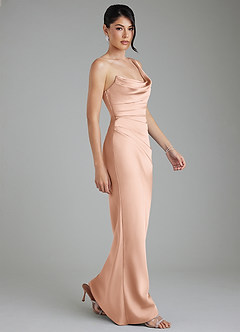 Azazie Sabrina Robes de demoiselle d'honneur Robe Sirène en Satin extensible Corset Or Rose image9