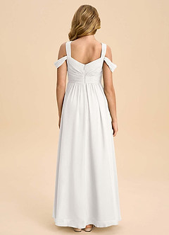 Azazie Lianne Junior White A-Line Off the Shoulder Chiffon Dress image7