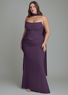 Azazie Sorrel 신부 들러리 드레스 인어 코르셋 쉬폰 바닥 길이 드레스 image9