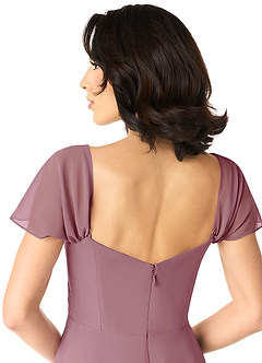 Azazie Tancie Bridesmaid Dresses Vintage Mauve A-Line Off the Shoulder Chiffon Convertible Dress image5