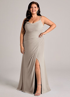 Azazie Deandra Bridesmaid Dresses Frost Mermaid Pleated Chiffon Dress image9