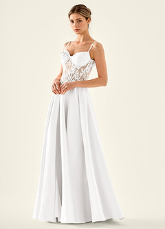 Nimbus White Cutout Corset Satin Prom Dress image4