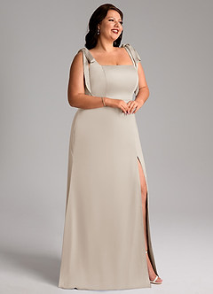 Azazie Frostine Bridesmaid Dresses Frost A-Line Bow Stretch Satin Dress image11