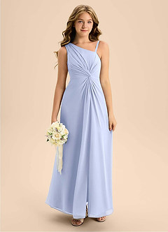 Azazie Brooke Junior Ice A-Line Side Slit Chiffon Dress image1