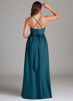 Azazie Llana Abiti da damigella d'onore premaman Abito A-Line Con Tasche Raso Elasticizzato Floor-Length image2