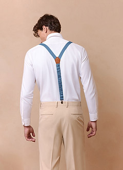 front Matching Color Matte Satin Suspenders