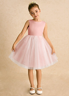 Azazie Esme Robe Demoiselle D'honneur Fillette Robe Princesse en Tulle Arc Rosette image6
