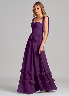 Azazie Anastacia Robes de demoiselle d'honneur Robe Trapèze en Mousseline de soie Encolure en Forme de Cœur Grain De Raisin image5