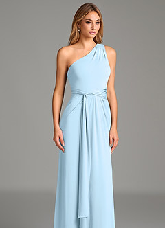 Azazie Taina Brautjungfernkleider A-Linie One-Shoulder Premium Stretch Jersey Kleid Himmelblau image4