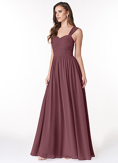 Azazie Zapheira Bridesmaid Dresses Sangria A-Line Ruched Chiffon Dress image3