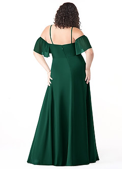 Azazie Sue Bridesmaid Dresses Emerald A-Line Off the Shoulder Chiffon Convertible Dress image7