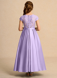 Azazie Bunny Junior Formal Robe Demoiselle D'honneur Fillette Robe Princesse en Dentelle Lilas image2