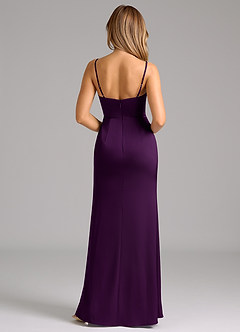 Azazie Aimee Robes de demoiselle d'honneur Robe Trapèze en Satin extensible Encolure en Forme de Cœur Grain De Raisin image2