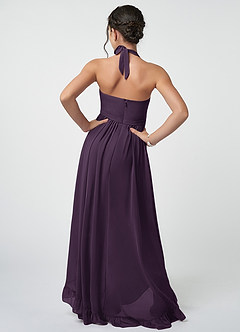 Azazie Hermione Junior Plum A-Line Chiffon Dress image3
